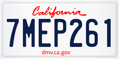 CA license plate 7MEP261