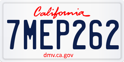 CA license plate 7MEP262
