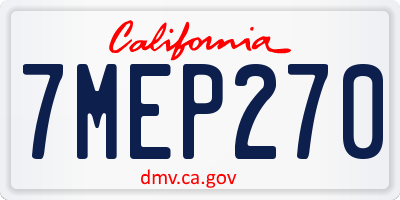 CA license plate 7MEP270