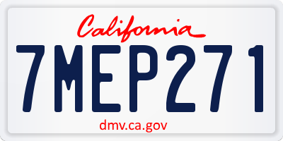 CA license plate 7MEP271