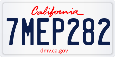 CA license plate 7MEP282