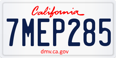CA license plate 7MEP285