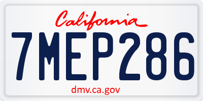CA license plate 7MEP286