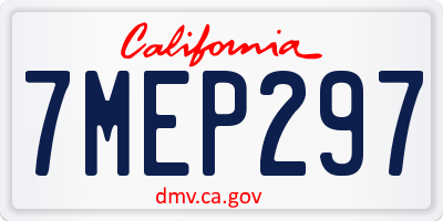 CA license plate 7MEP297