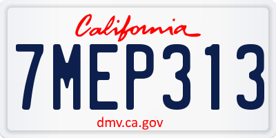 CA license plate 7MEP313