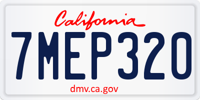 CA license plate 7MEP320