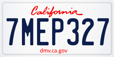 CA license plate 7MEP327