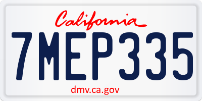 CA license plate 7MEP335