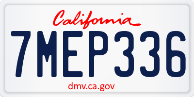 CA license plate 7MEP336
