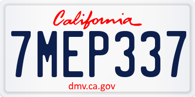 CA license plate 7MEP337