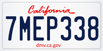 CA license plate 7MEP338