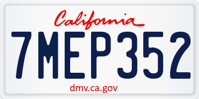 CA license plate 7MEP352