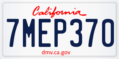 CA license plate 7MEP370