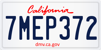 CA license plate 7MEP372