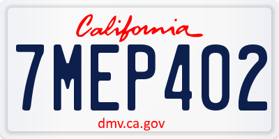 CA license plate 7MEP402