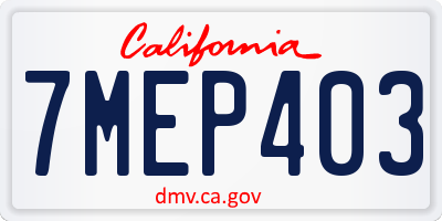 CA license plate 7MEP403