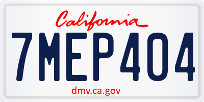 CA license plate 7MEP404