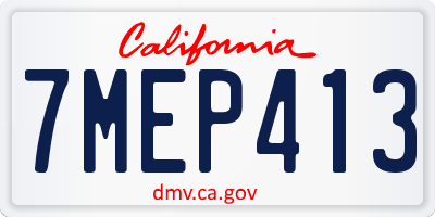 CA license plate 7MEP413