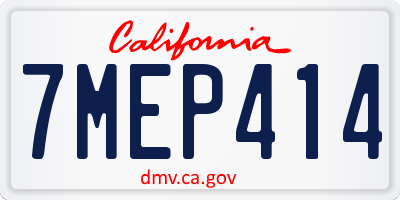 CA license plate 7MEP414