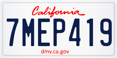 CA license plate 7MEP419