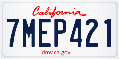 CA license plate 7MEP421