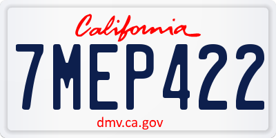 CA license plate 7MEP422