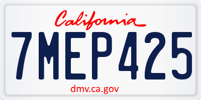 CA license plate 7MEP425