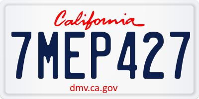 CA license plate 7MEP427