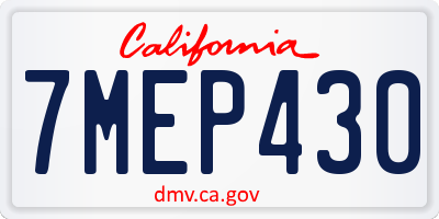 CA license plate 7MEP430