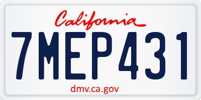 CA license plate 7MEP431