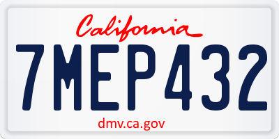 CA license plate 7MEP432