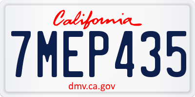 CA license plate 7MEP435