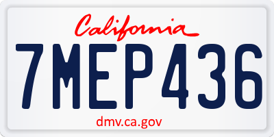 CA license plate 7MEP436