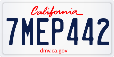 CA license plate 7MEP442