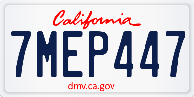 CA license plate 7MEP447