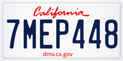 CA license plate 7MEP448