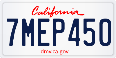 CA license plate 7MEP450