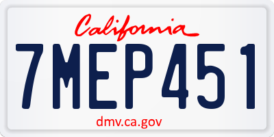 CA license plate 7MEP451