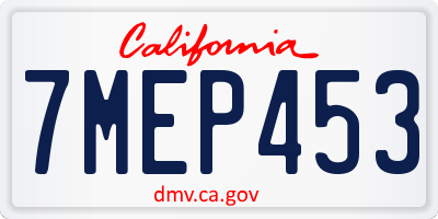 CA license plate 7MEP453