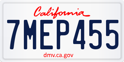 CA license plate 7MEP455