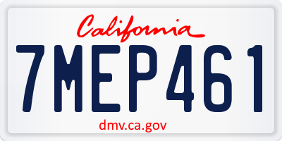 CA license plate 7MEP461