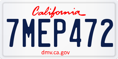 CA license plate 7MEP472