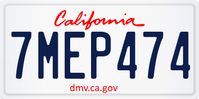 CA license plate 7MEP474