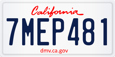 CA license plate 7MEP481