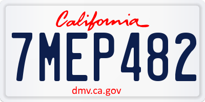 CA license plate 7MEP482