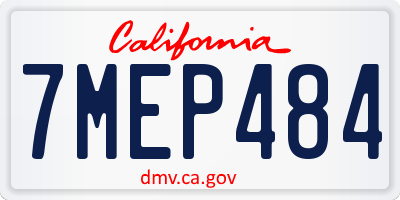 CA license plate 7MEP484