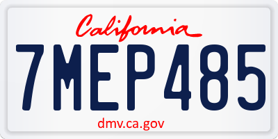 CA license plate 7MEP485