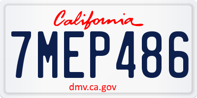 CA license plate 7MEP486