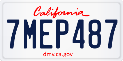 CA license plate 7MEP487