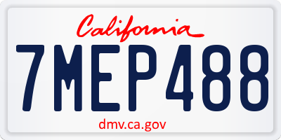 CA license plate 7MEP488